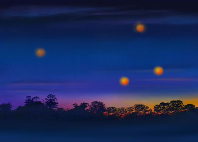 Glowing orange orbs