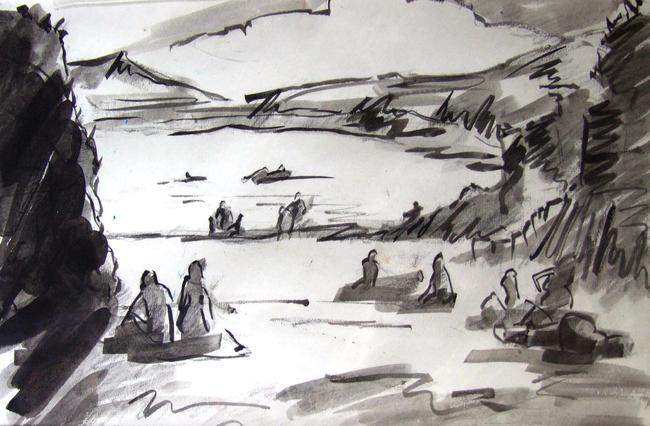 people on the beach, sandycove west cork