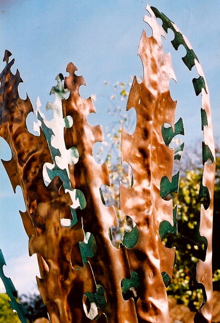 Copper Cactus Sculpture