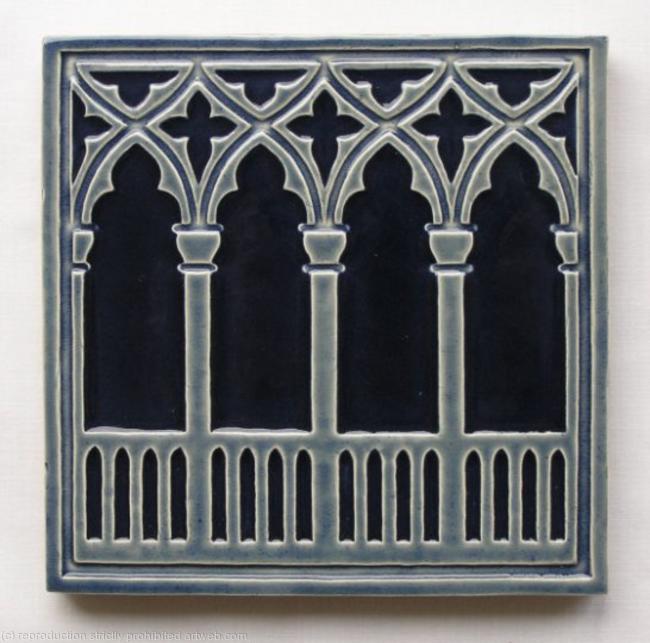 Venetian Arches Tile - Navy