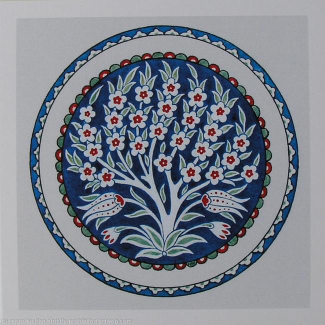 Iznik Plate: Prunus Tree