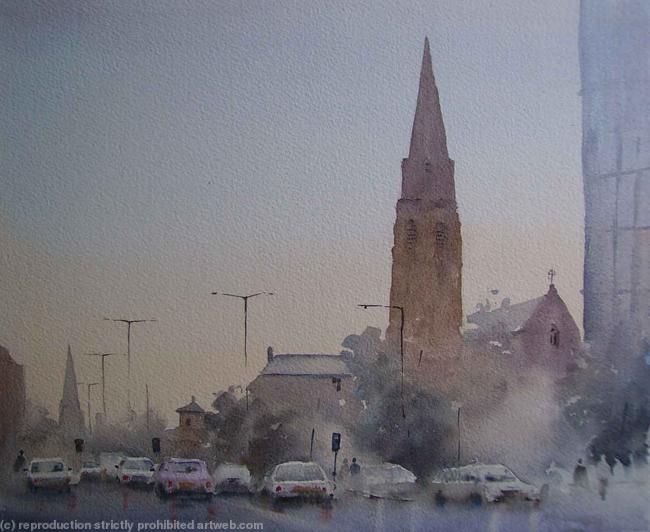 Morning rush hour Newport Road Cardiff