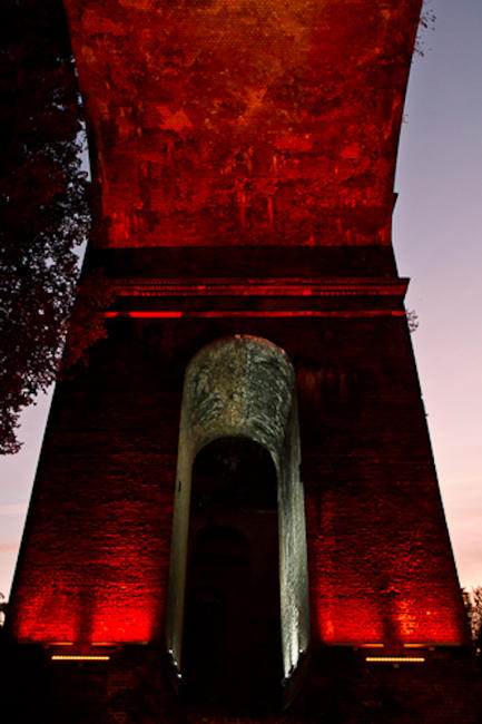 London Road Viaduct in red