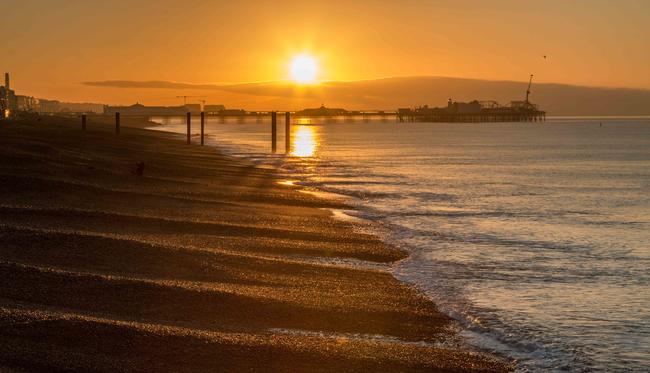 Palace Pier golden sunrise
