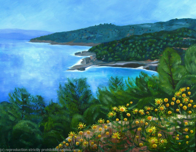 Spetses landscape with daisies