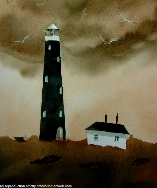 The Lighthouse on a dark day SOLD