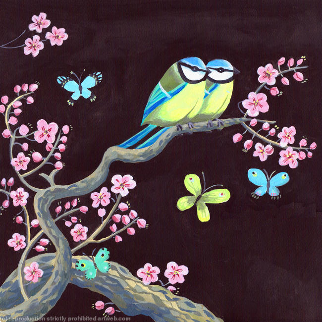 Blue Tits on a branch