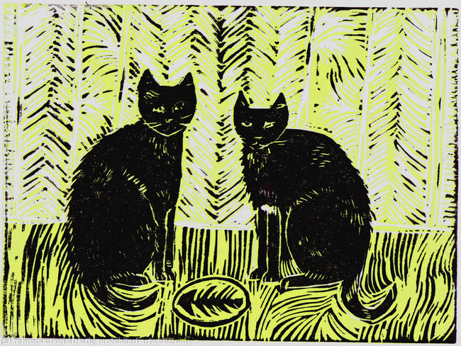 Fish Supper Lino Print