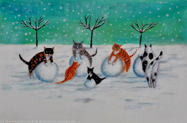 Cats in the snow