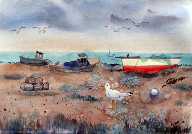 Fishing Boats at Dungeness SOLD