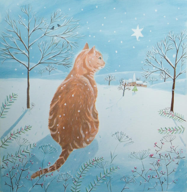 Snowy cat