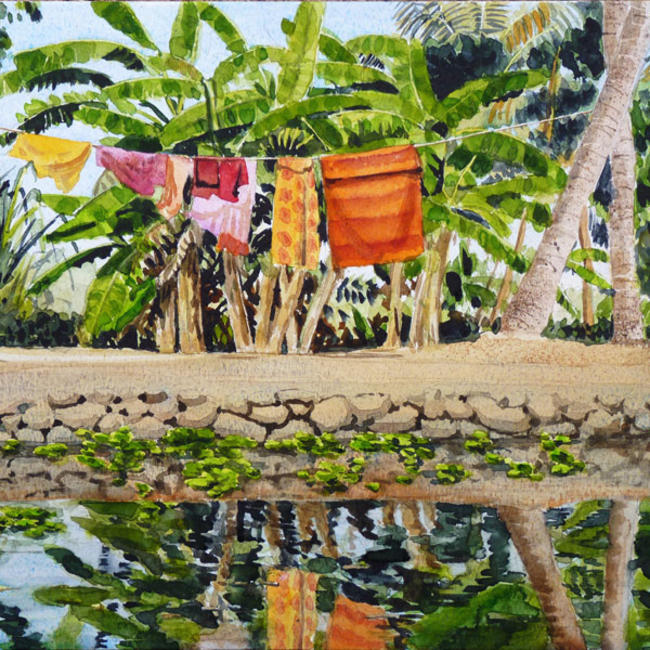 Washing and Bananas (detail)