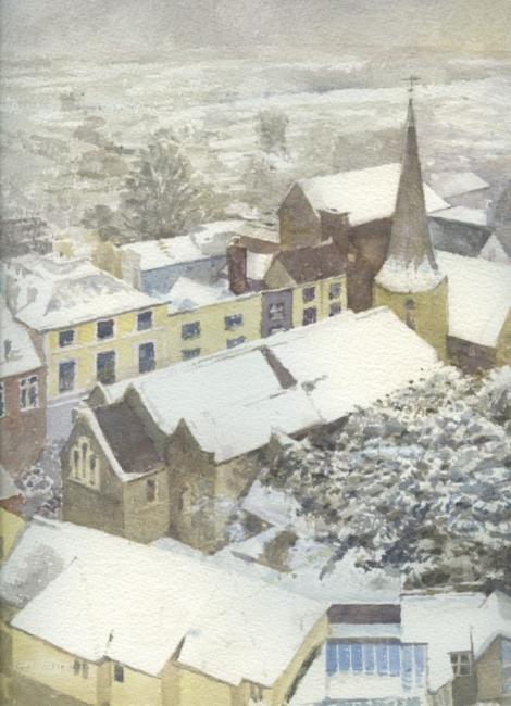 Snow on St Michael's Church, Lewes