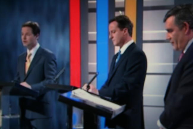 photo from TV pre election TV debate