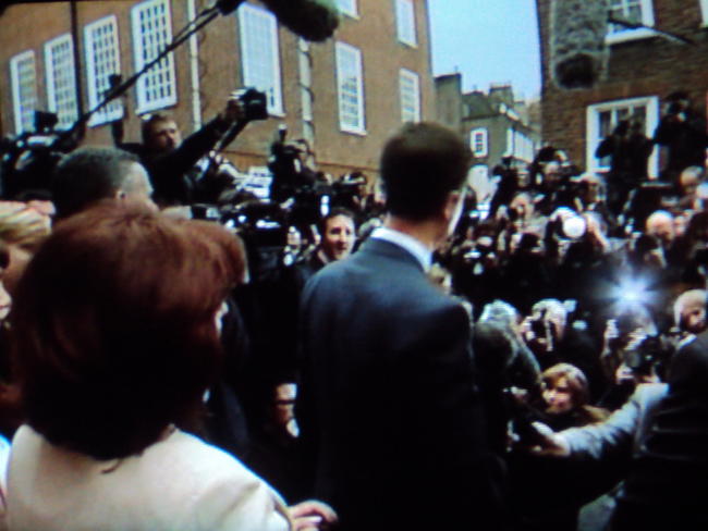 Clegg addressing crowd pre election