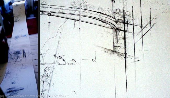 'Sunday Morning' scroll drawing 2008