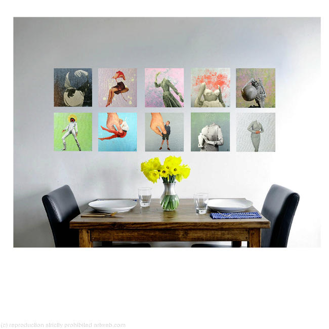 Interior with 30 x 30 cm compositions