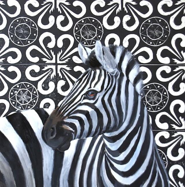 Zebra on black