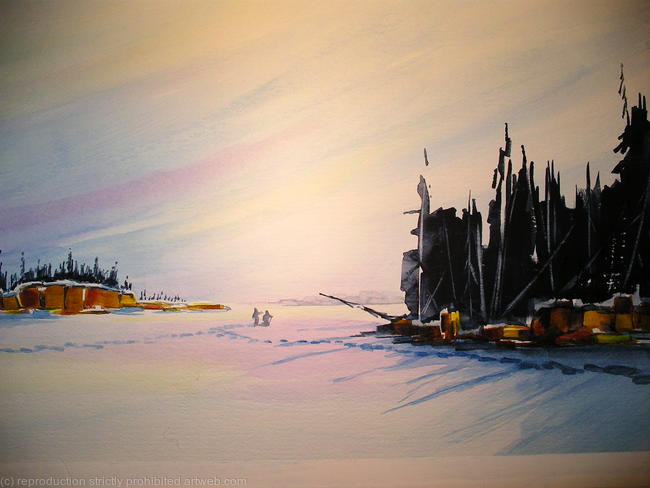Snowshoeing on Gunflint Lake 1