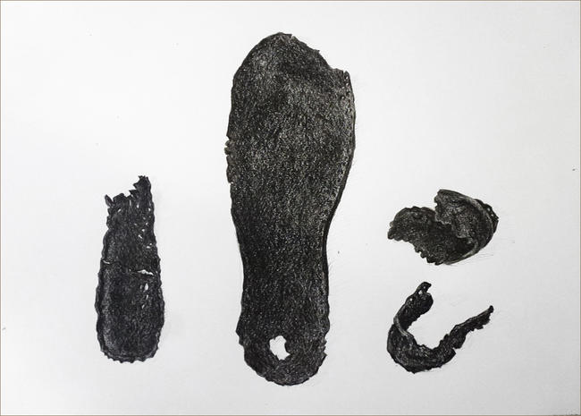 Medieval leather shoes found near King's Lynn Norfolk - at least 500 years old.