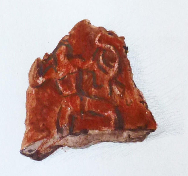 Samian Ware 1st or 2nd century AD, was made in Gaul (France)