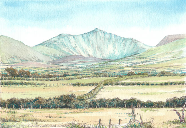 Snowdon from llanfaglan near Caernarfon North Wales