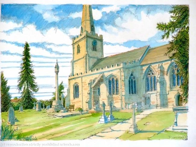 St Cassians Chaddesley Corbett Worcestershire, greeting card