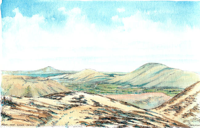 From the Long Mynd Nr Church Stretton on the Burway, greeting card