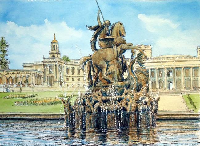 Great Witley Witley Court Fountain greeting card