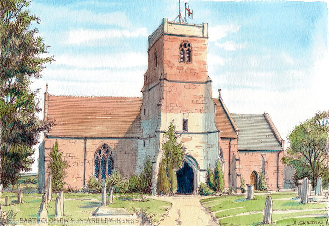 Areley kings Church St Bartholomew's Nr Stourport Worcestershire, greeting/thank-you card