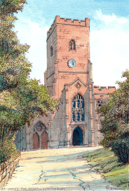 Hartlebury Church St James the Great worcestershire greeting card