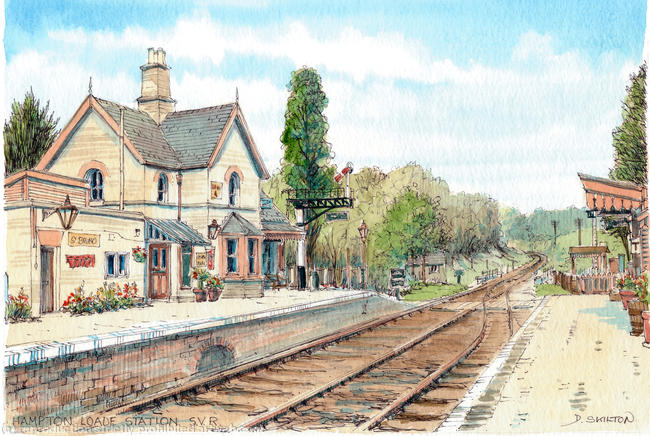 Hampton Loade Station looking north, greeting card