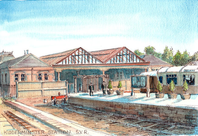 Kidderminster Station S.V.R. Severn Valley railway Worcestershire greeting card