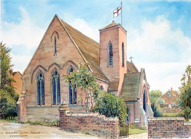 Franche St Barnabas Church kidderminster Worstershire Greeting card