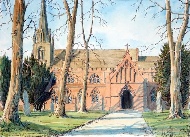 Kidderminster St John The baptist Worcestershire ( over the road from the hospital) Greeting Card