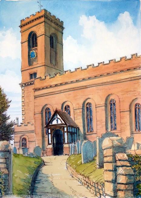 Wolverley Church St John The Baptist Nr. Kidderminster, greeting card