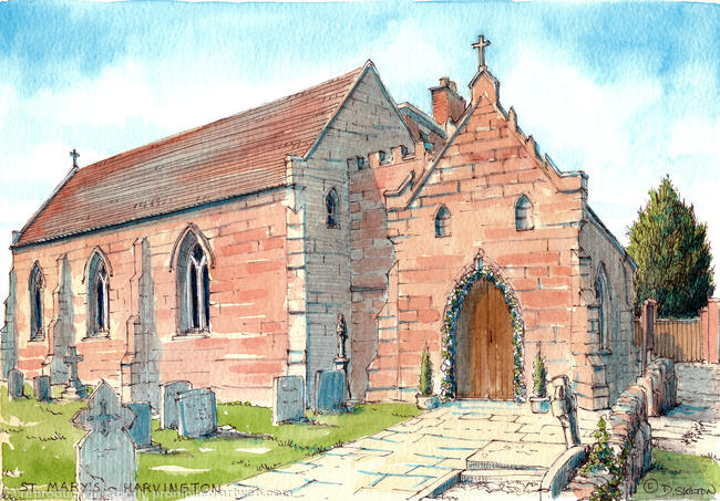 Harvington Church Nr Harvington Hall greeting card