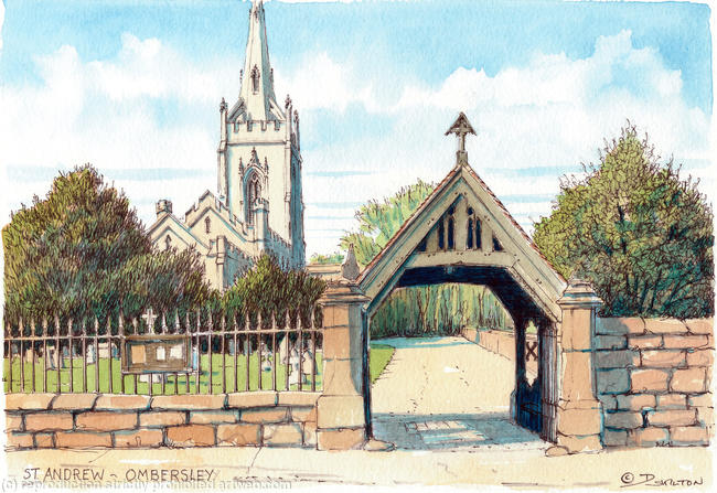 St Andrew Ombersley Nr Worcester Worcestershire, greeting card