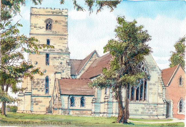 Droitwich Spa St Augustines Worcestershire, greeting card