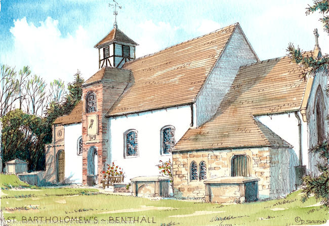 St Bartholomews Church Benthall Nr Broseley Shropshire, greeting card