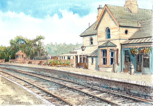 Arley Station S.V.R. looking north, greeting card
