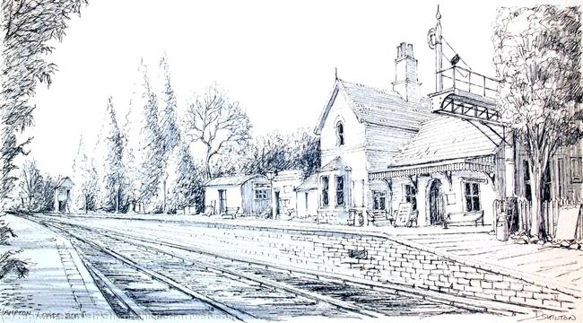 Hampton Loade Station S.V.R. black & white greeting card