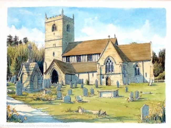 kinlet Shropshirechurch St John The Baptist with no tree greeting card
