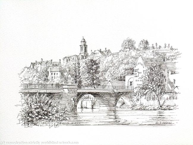 Bridgnorth and the River Severn Shropshire (north side of the bridge) greeting card