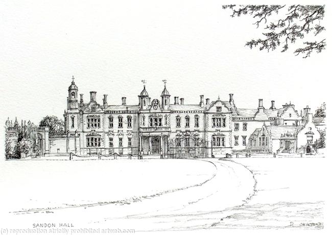 Sandon hall Staffordshire, greeting, invitation or thank you card