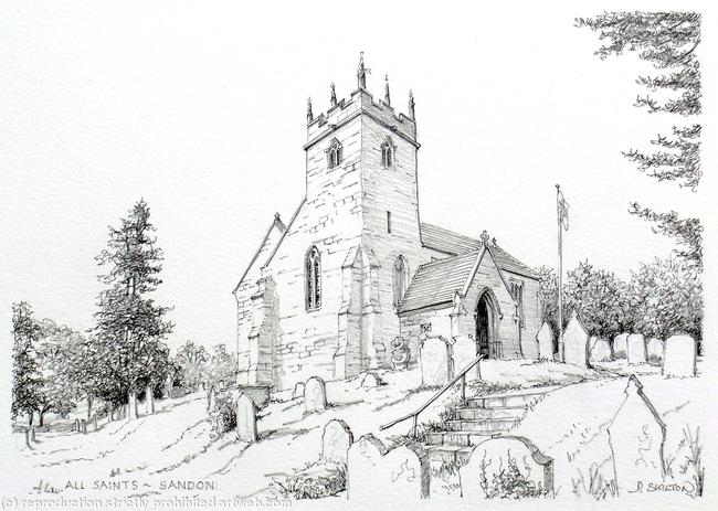 Sandon All saints church Staffordshire