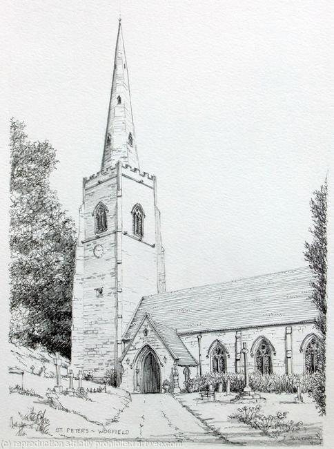 Worfield church Nr Bridgnorth Shropshire greeting card