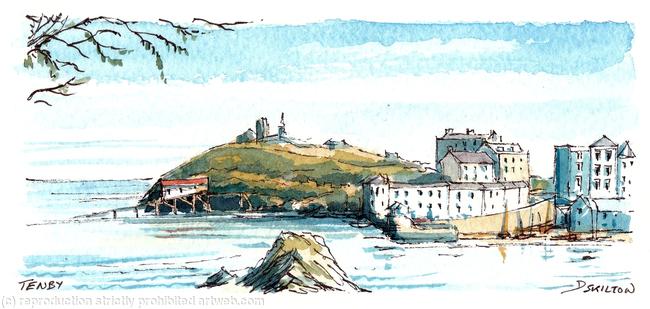Tenby, Miniature original of Tenby Harbour Pembrokeshire S. Wales