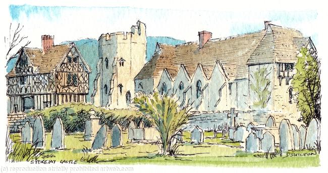 Stokesay Castle Shropshire Miniature original