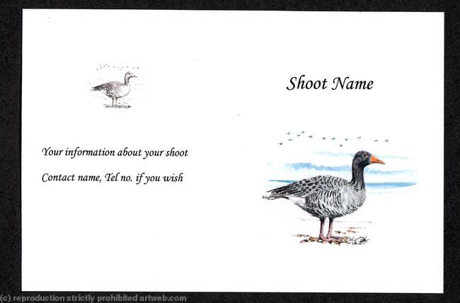 Buy now shoot / game card pack of 20 Pink Foot Goose coloured